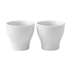 Royal Copenhagen Hvid Riflet Æggebægere - 2 Stk.