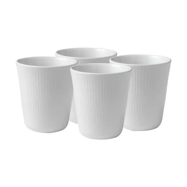 Royal Copenhagen Hvid Riflet Termokopper - 4 Stk. 3 Royal Copenhagen Hvid Riflet Termokopper - 4 Stk.