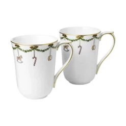 Royal Copenhagen Stjerne Riflet Jul Krus - 2 Stk.
