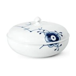 Royal Copenhagen Blå Mega Riflet Skål M. Låg