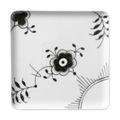 Royal Copenhagen Sort Mega Riflet Firkantet Tallerken