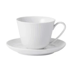 Royal Copenhagen Hvid Riflet Kop M. Underkop