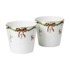 Royal Copenhagen Stjerne Riflet Jul Skåle - 2 Stk.