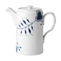 Royal Copenhagen Blå Mega Riflet Kande Med Låg