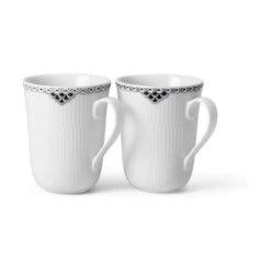 Royal Copenhagen Sort Riflet Blonde Krus - 2 Stk.