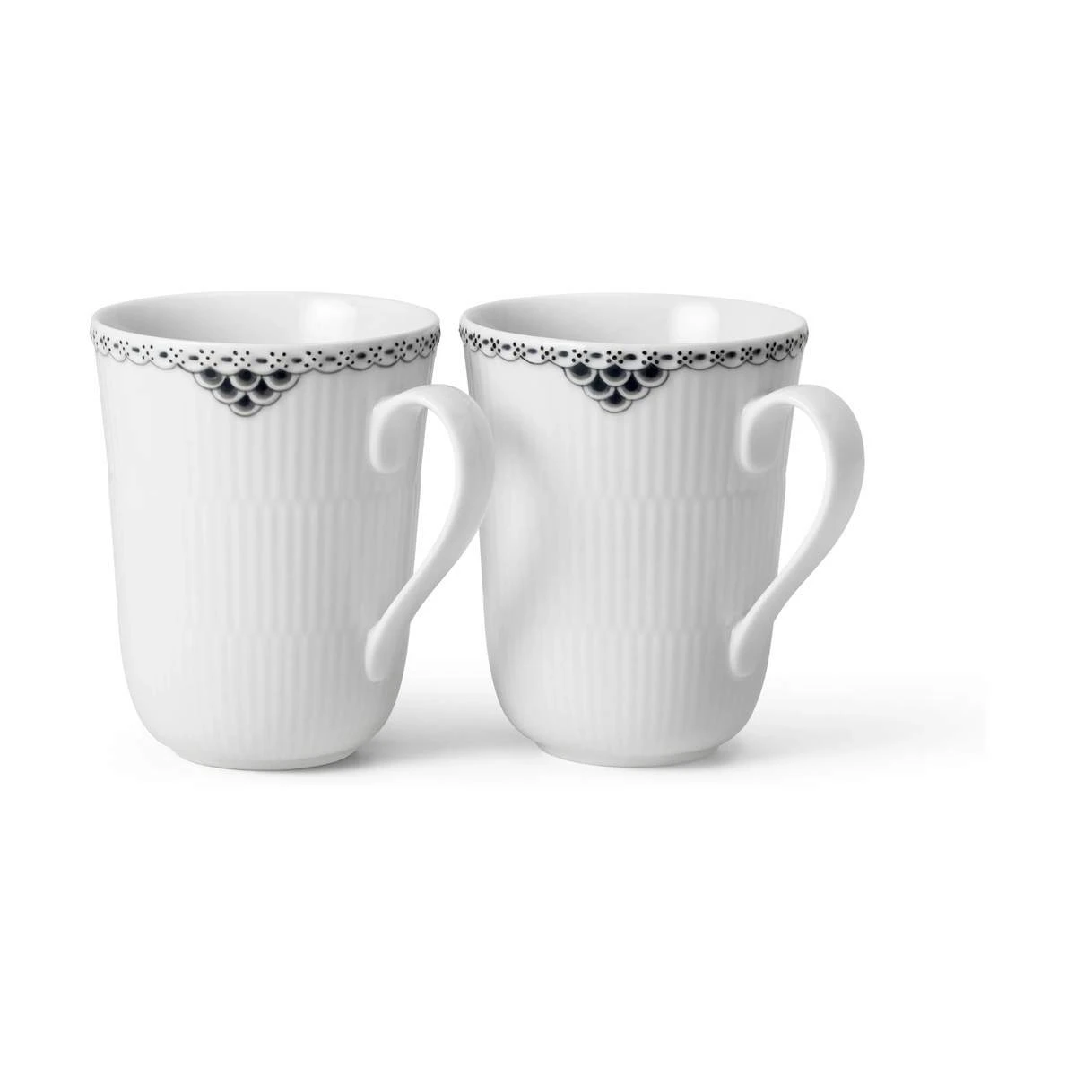 Royal Copenhagen Sort Riflet Blonde Krus - 2 Stk. 3 Royal Copenhagen Sort Riflet Blonde Krus - 2 Stk.