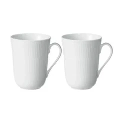 Royal Copenhagen Hvid Riflet Krus - 2 Stk.