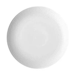 Royal Copenhagen Hvid Riflet Coupe Middagstallerken