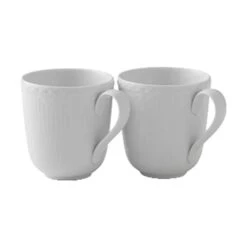 Royal Copenhagen Hvid Halvblonde Krus - 2 Stk.